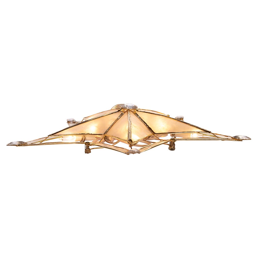 Kurt Adler 10-Inch 5-Point Large Star with Smoke Capiz Treetop